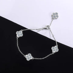 Clover Bracelet Sterling Silver 925 Fine Jewelry Plated Charm