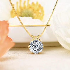 3.0 Carat Genuine 925 Sterling Silver Moissanite Pendant Necklace - MILALAN 