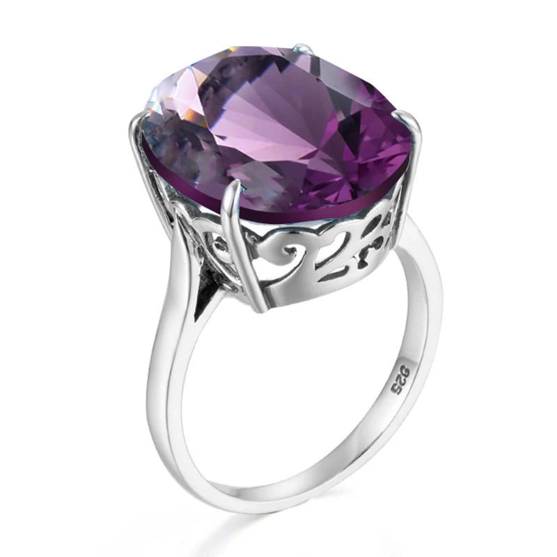 July Birthstone Rings 925 Silver Rromantic Woman Ring