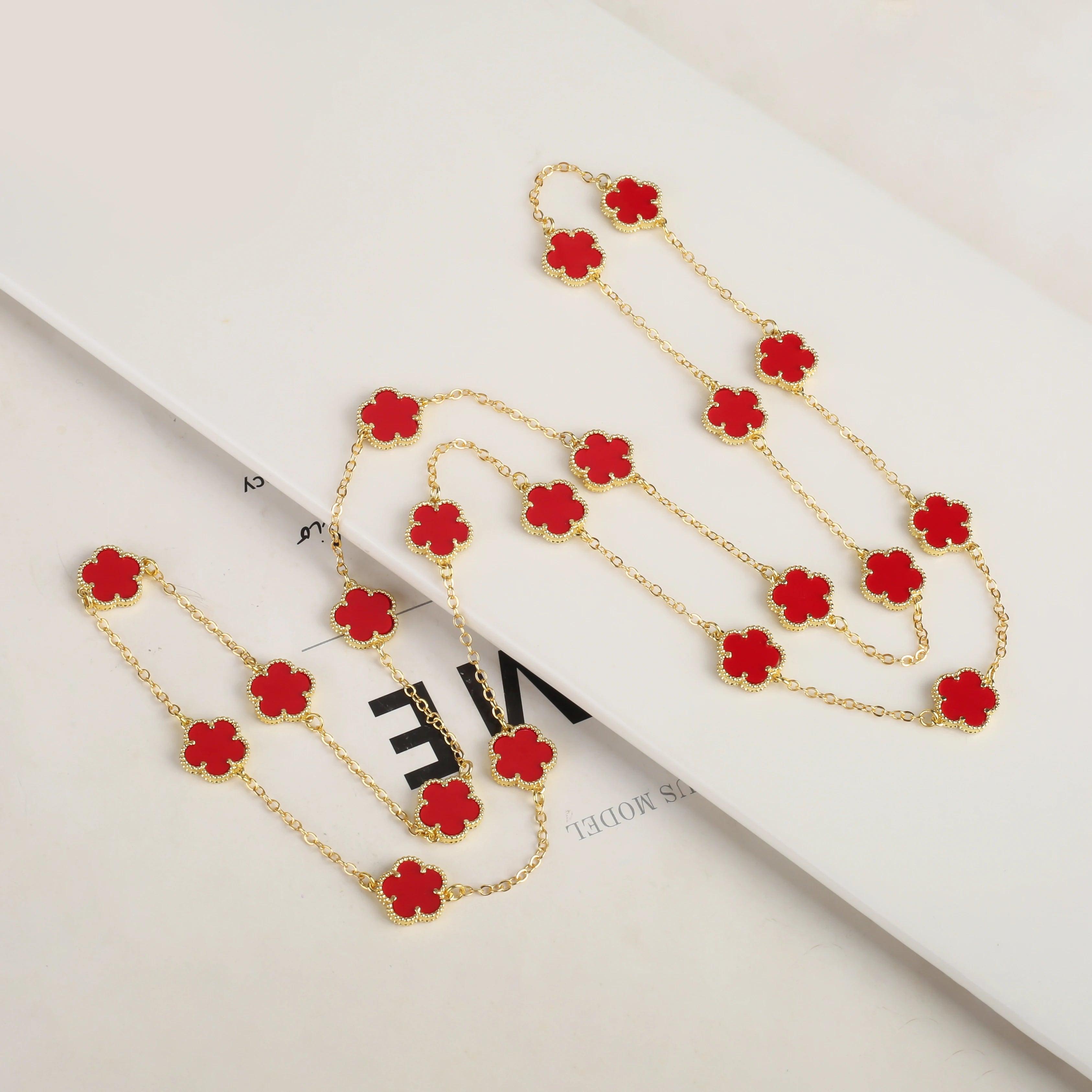 Gold necklace Creative high quality plum blossom five leaf flower