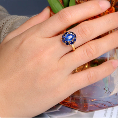 September Birthstone Charming Blue Natural Ring Jewelry