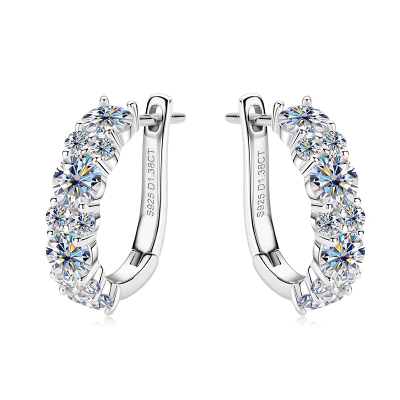 Hoop earrings Luxury 925 Sterling Silver Stud for Women Party Jewelry