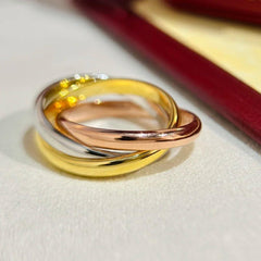 Gold Rings 925 Sterling Silver Three Color Fine Jewelry