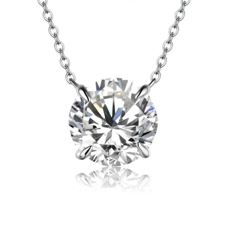 Moissanite Diamond 6.5mm 1CT Necklace For Woman Pendant 925 Silver Necklace