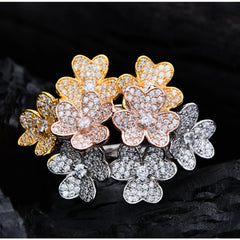 Diamond Ring Luxury Flowers Gemstone Fine Jewelry