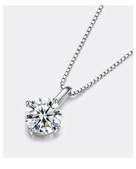 Moissanite 1ct Stone Pendant Necklaces Summer 925 Sterling Silver Necklace Jewelry