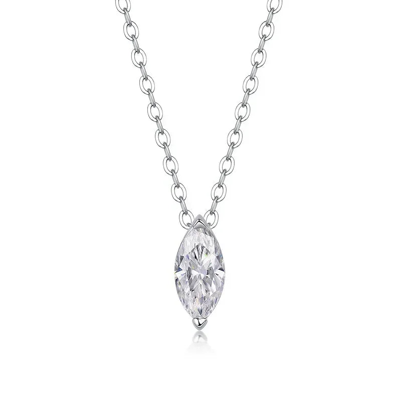 Marquise 925 Sterling Silver Diamond Necklace Chain Party Jewelry