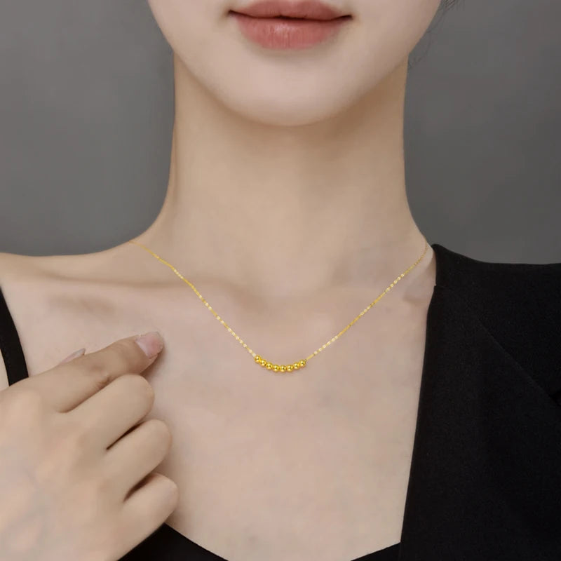 Gold necklace 18K Pendant Golden Chain Women's Fine Jewelry Party