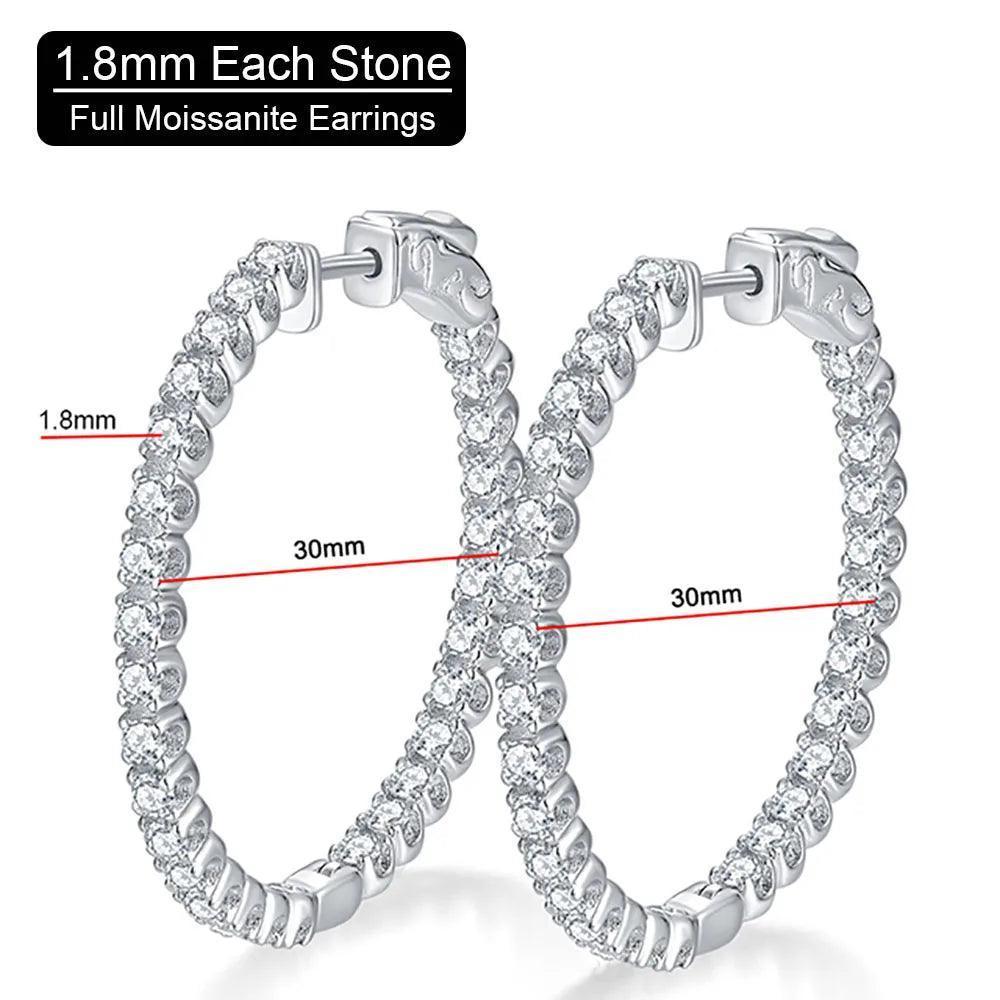 Moissanite Earrings S925 18K silver plated High quality jewelry