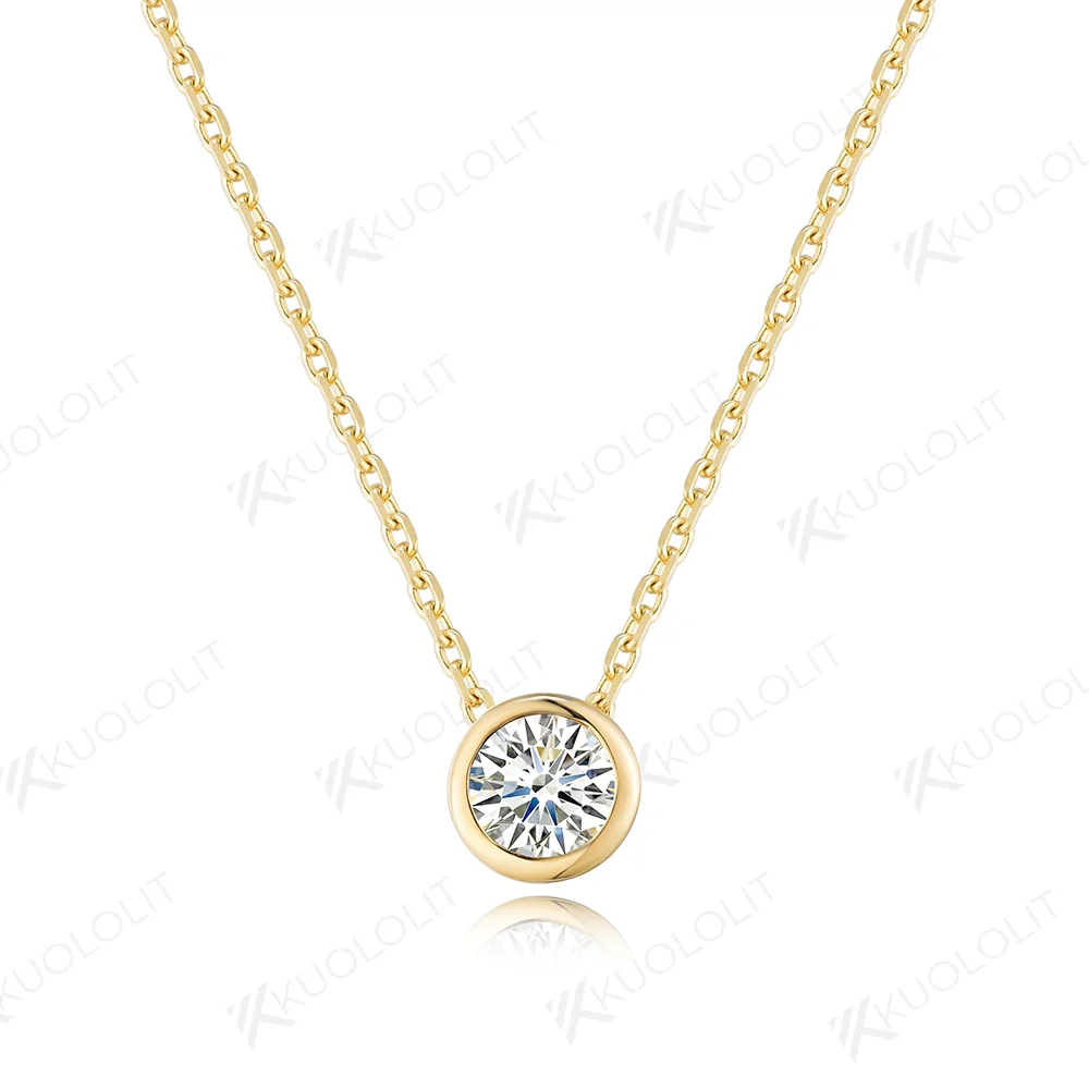 Diamond Necklace Grown Solid Pendant for Women 