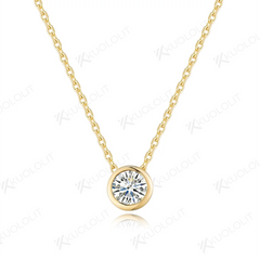 Diamond Necklace Grown Solid Pendant for Women 