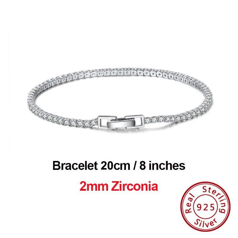 Tennis Bracelet Luxury 925 Silver with Zircon Bangle Party Jewelry
