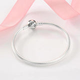 Sterling Silver 925 Bracelets Round Shape Snake Chain Accessories Fashion Jewelry