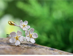 Gold Rings Forget-me-not Flower Adjustable Sterling Silver 925