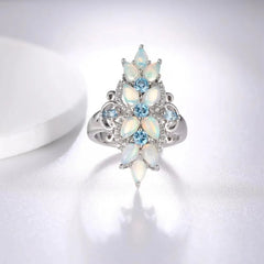 December Birthstone Original Natural Pear Blue Gem Ring Fine Jewelry