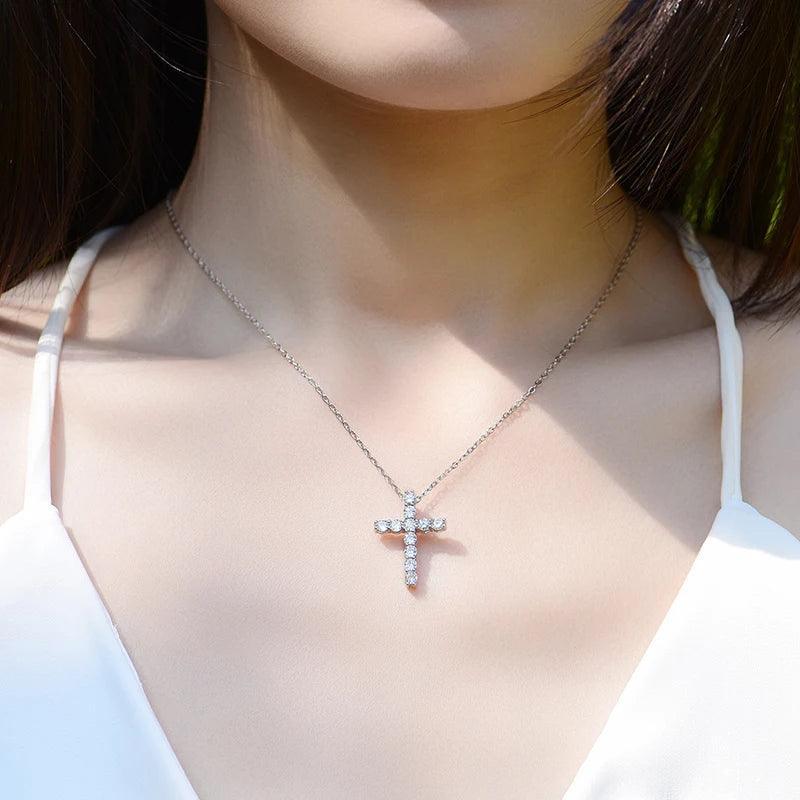 Silver necklace Cross Pendant Original Plated