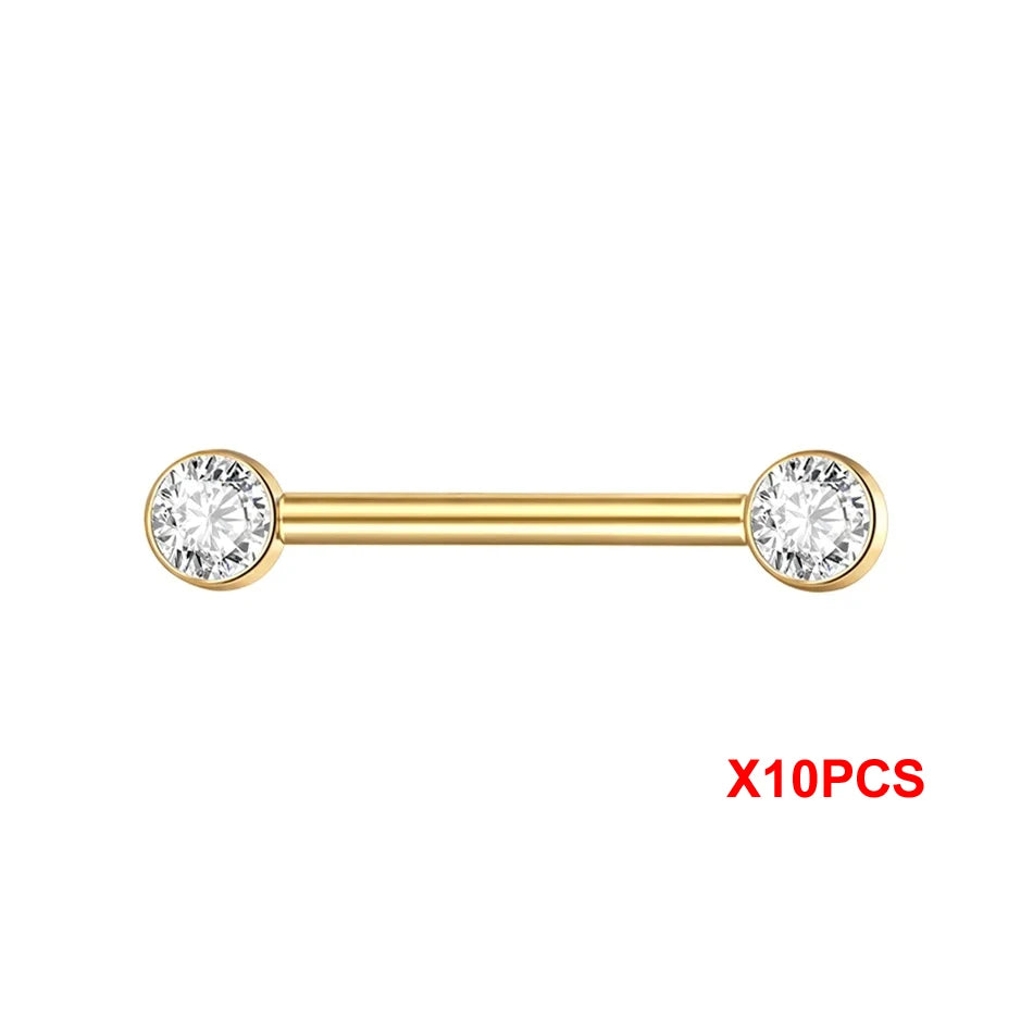 Nose Ring Titanium Barbell Crystal Piercing Jewelry