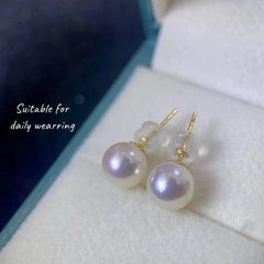 Pearl Earrings 18K Gold Natural Stud Fine Jewelry Delicate