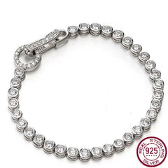 Tennis bracelet Zircon 925 Silver Chain Boutique Fashion Jewelry
