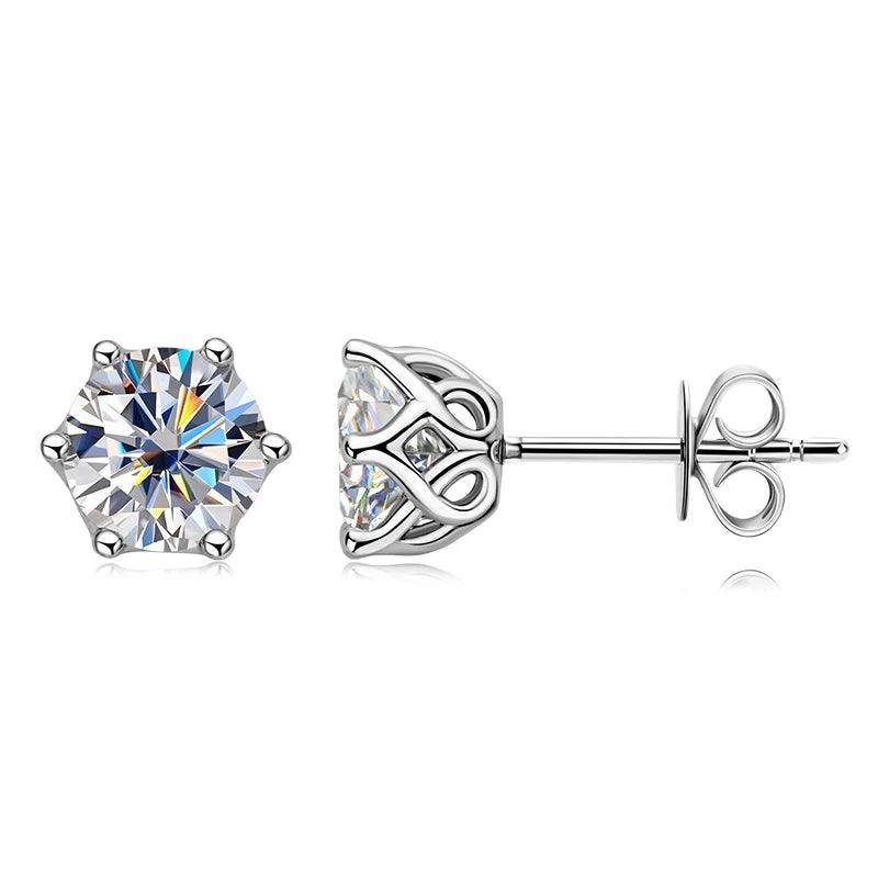 Moissanite Earrings Morden Stud 925 Sterling Silver Black Jewelry