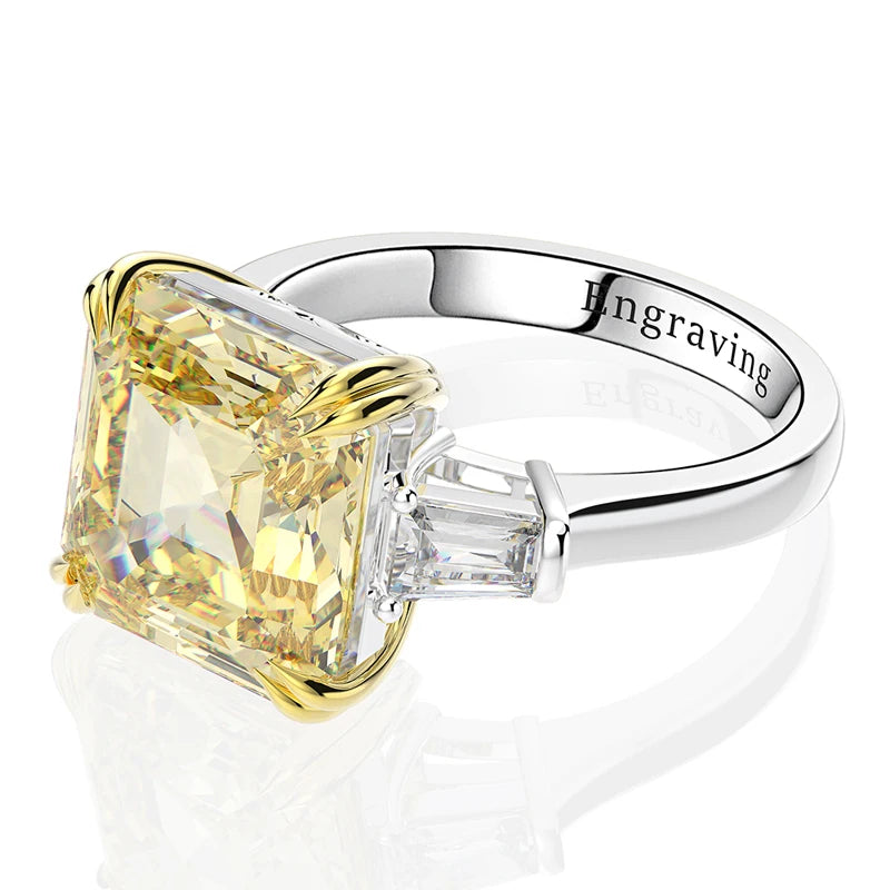 Diamond Ring Citrine Carbon Gemstone High-end Jewelry