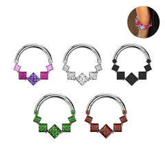 Nose Ring Square Colorful Pride Titanium Piercing Jewelry