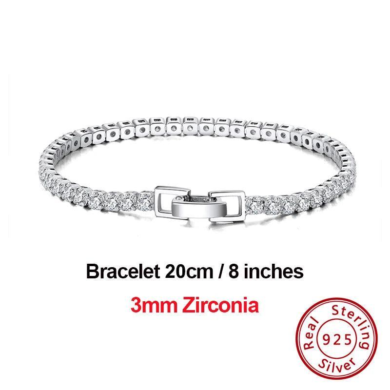 Tennis Bracelet Luxury 925 Silver with Zircon Bangle Party Jewelry
