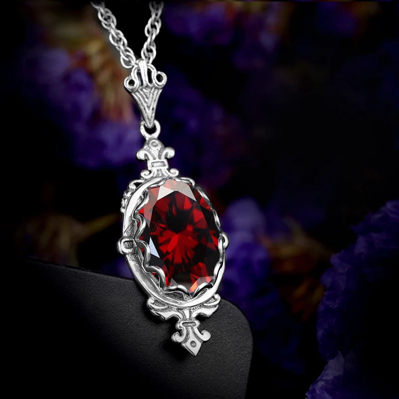 October Birthstone Solid Necklace Pendant Stone Vintage Jewelry