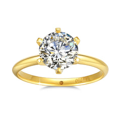 Gold rings Pure 18k Moissanite Round Luxury Brands Jewelry For Women