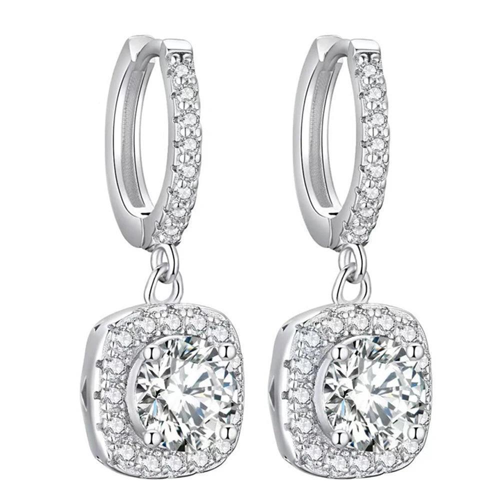 Moissanite Earrings S925 Silver Original Certified 8mm Diamond - MILALAN 