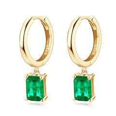 Gold Earrings Simple Emerald Teardrop Exquisite Jewelry