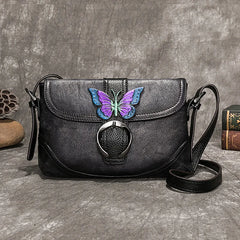 Women Bag Retro Genuine Leather Hand Painted Shoulder