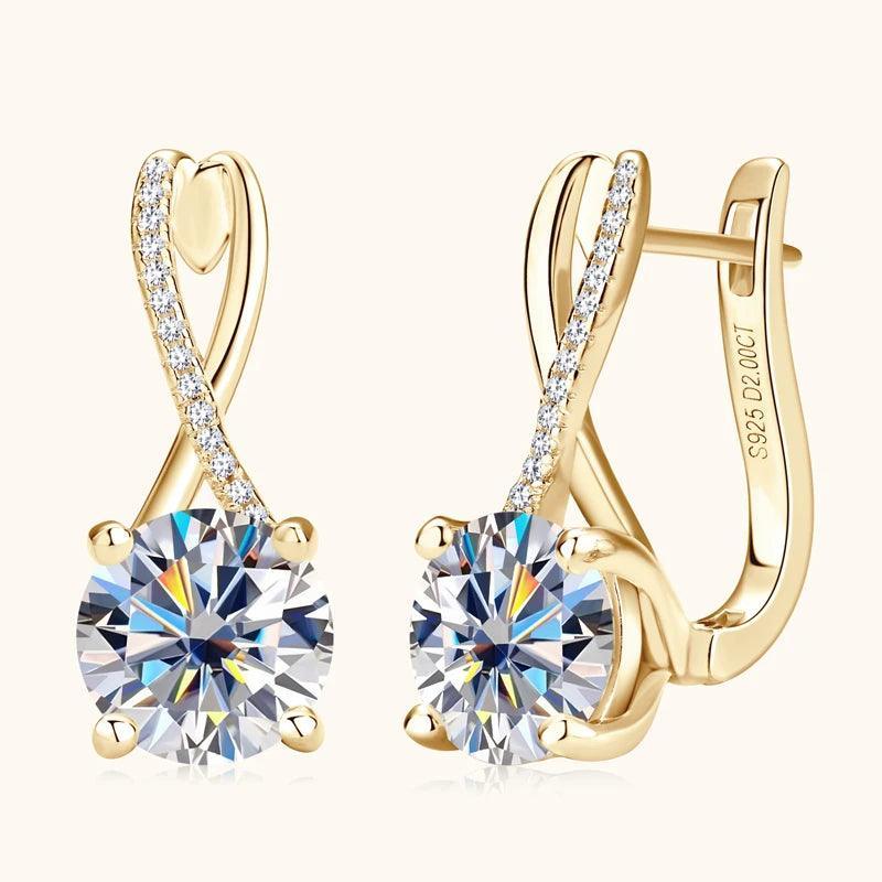 Infinity Sterling Silver 925 Hoop Earrings Moissanite Drop Luxury Jewelry