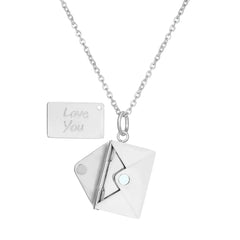 Name Necklace Stainless Steel Metal Envelope Pendant Blank For Engrave