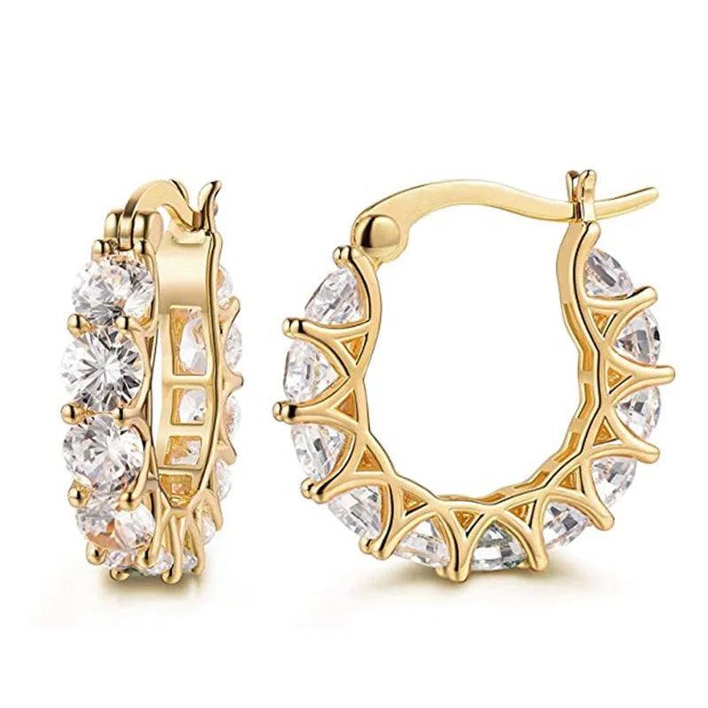 Gold Earrings Diamond Fine Jewelry Silver 925  