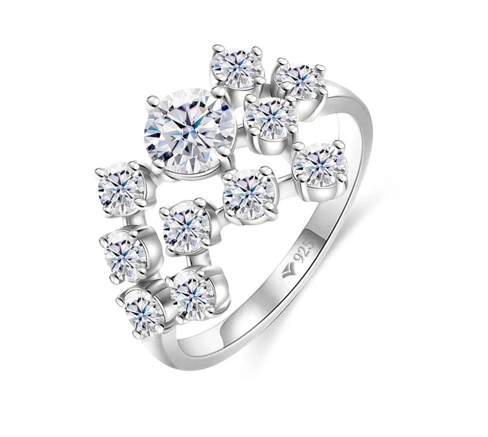 Engagement Rings Excellent Round Shape 18K For Women Fine Jewelry