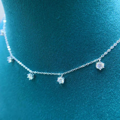 Tennis Moissanite Necklace Chain 925 Sterling Silver  Diamond Jewelry