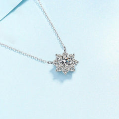 Diamond Necklace silver S925 sunflower pendant