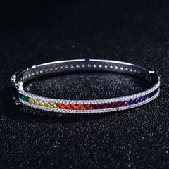 Diamond Bracelet Luxury Bright Colored Square Platinum Plating Fine