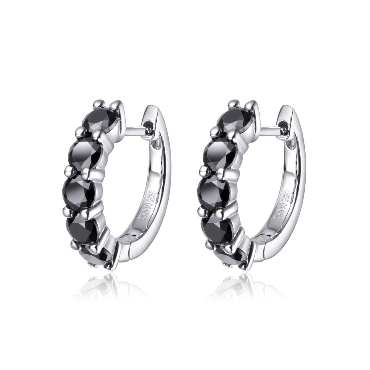 Moissanite Hoop Earrings Sterling Silver 925 Sparkling Party Fine Jewelry