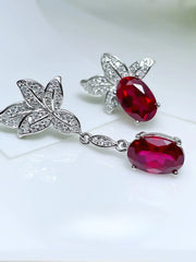 July Birthstone Earrings 925 Silver Style Exquisite Luxurious