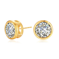 Gold Earrings 18k Elegant Women 1ct Stud Luxury For Fine Jewelry