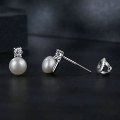 Moissanite Pearl Earrings Natural Freshwater Drop Diamond Jewelry