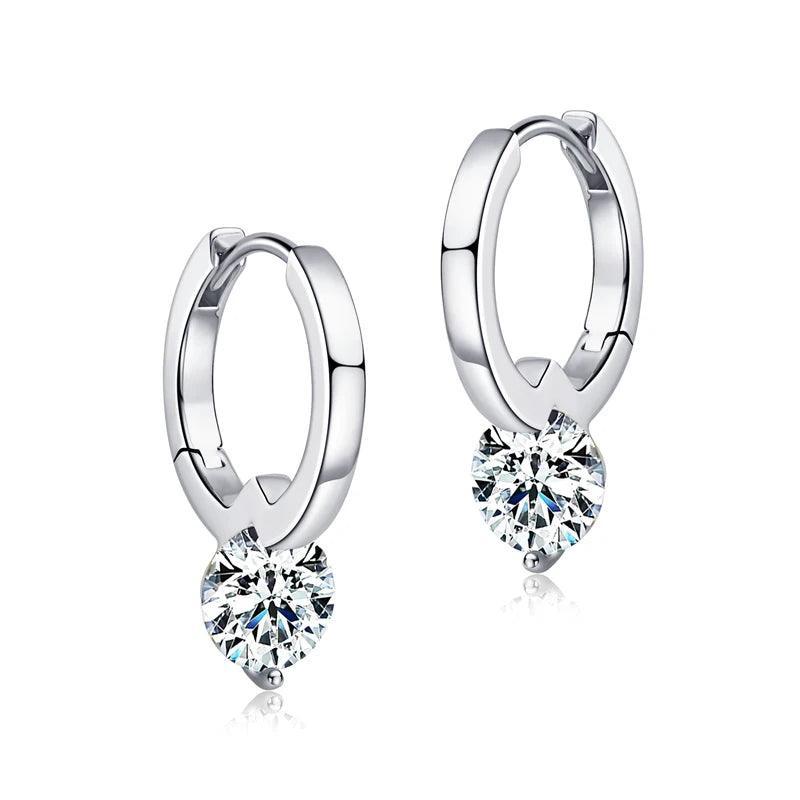 Hoop Silver 925 Sparkling Moissanite Earring Jewelry