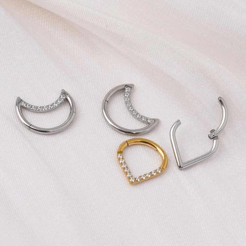 Nose Ring Titanium 8-10mm Teardrop Shape Pillow Piercing Jewelry