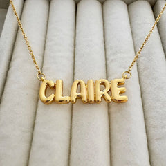 Name Necklace Fashion Mini 3D Letter Balloon Bubble