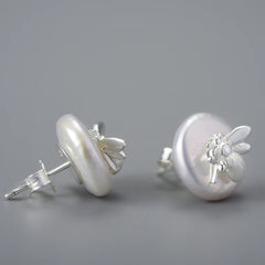 Unique classic natural pearl earrings silver 925 high-end jewelry