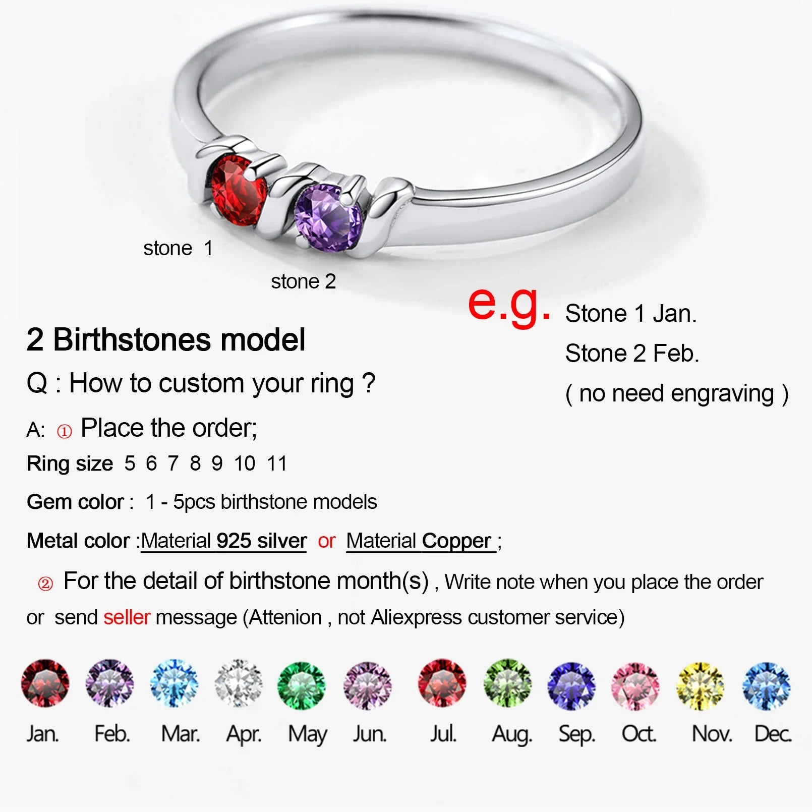 February Birthstone Ring for Woman Custom Jewelry