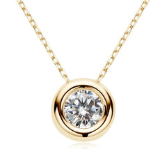 Gold necklace Round Pendant 100% Silver 925