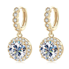 Original D Moissanite Hoop Drop Earrings for Women 925 Sterling Silver Jewelry